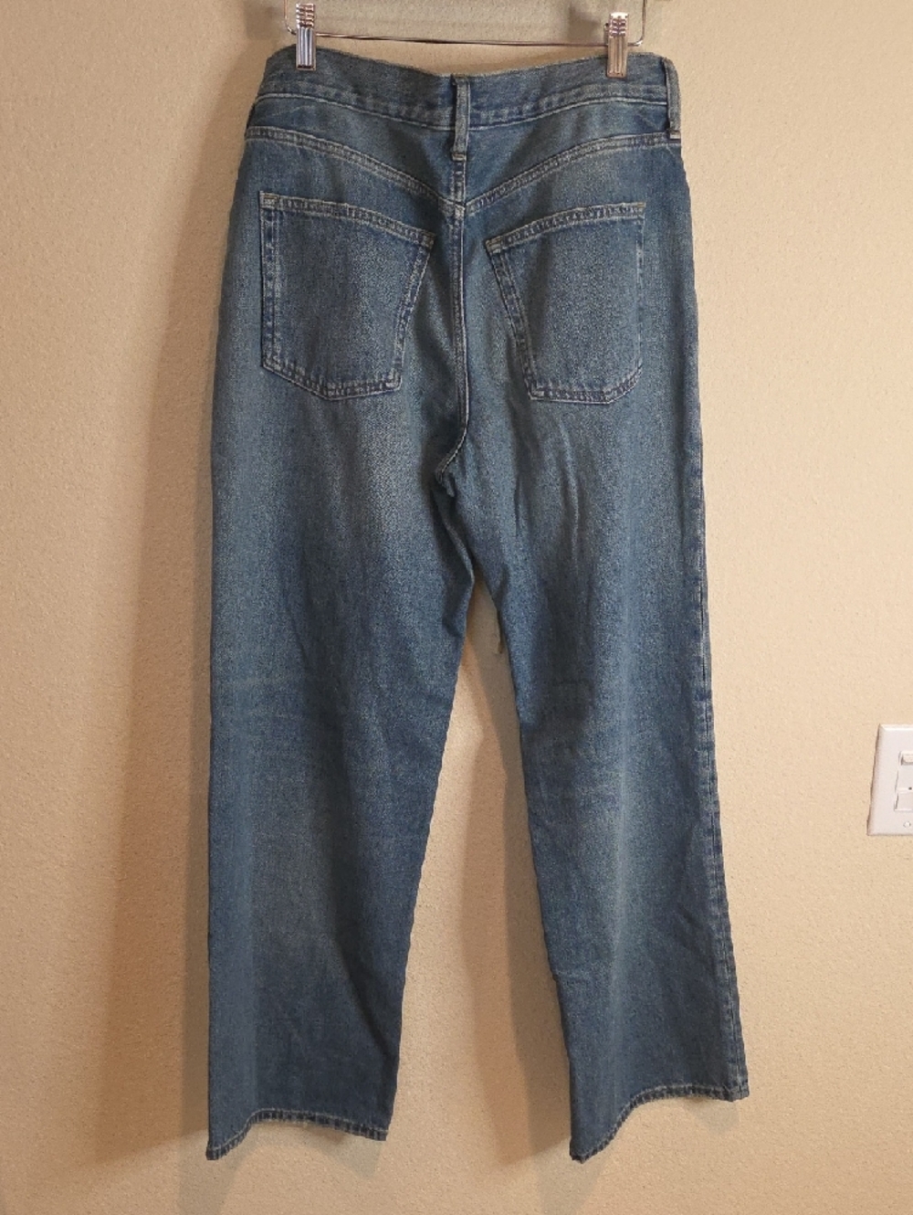 J. Crew Wide-Leg Jeans in Medium Blue with Cream Drawstring - Picture 4 of 4
